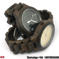 Reloj de madera / ébano de primera calidad, reloj de cuarzo, reloj de mármol HL04